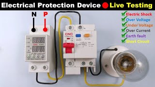 Voltage Monitoring Relay and RCBO 🔴 Live protection Testing and Connection TheElectricalGuy​ [upl. by Bud]