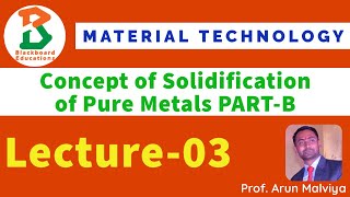 Lecture03  Concept of Solidification of Pure MetalsPARTB [upl. by Lindie]