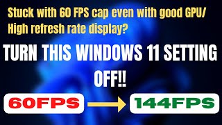 Fix FPS stuck at 60FPS in all games even with Good GPU High Refresh Rate Display  60FPS cap fixed [upl. by Leventis]