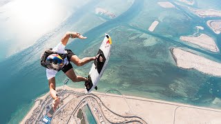 Sebastian Alvarez Makes History As The First To Base Jump Into A Parachute Swoop Into Surfing [upl. by Noe590]