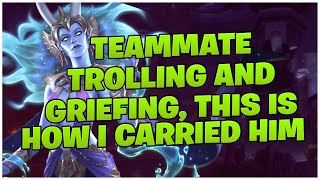 TEAMMATE TROLLING AND GRIEFING THIS IS HOW I CARRIED HIM S11 SMITE NUT [upl. by Filberto]