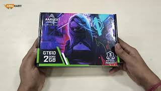 Unboxing AARVEX NVIDIA GeForce GT 610 2GB DDR3 Graphics Card  KRGKART [upl. by Adonis801]