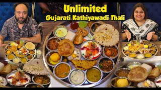 Unlimited Gujarati Kathiyawadi Thali  Gujarati Food In Bangalore  The Rajputana [upl. by Lafleur599]