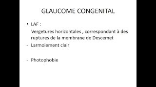 OPHTALMOLOGIE GLAUCOME CONGENITAL [upl. by Attiuqahs]