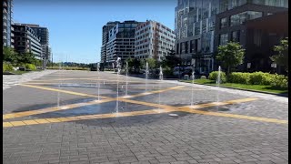 The fountain⛲️at the Dix30 light rail station square fountain square canada quebec brossard [upl. by Niac]