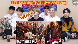 BTS reaction to bollywood songBadtameez Dil songBTS reaction to Indian songsBTS INDIA TV [upl. by Luben878]