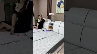 Multifunctional projector soft bed smart furniture bed smarthome softbed doublebed bedroom [upl. by Katey]