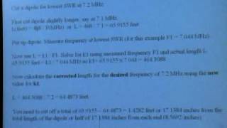 MFJ Presentation Trim Dipole to Exact Length [upl. by Mages]