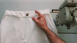 How To Sew A Waistband On Pants For Beginners  Sewing Technique [upl. by Danas]