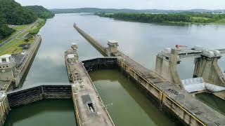 Aerial 4K Video of Cannelton Locks On the Ohio River [upl. by Natalee]