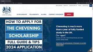 How to Apply for the Chevening Scholarship 2024  FULL GUIDE amp TIPS [upl. by Juta]