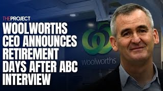 Woolworths CEO Announces Retirement Days After ABC Interview [upl. by Ahtebbat]