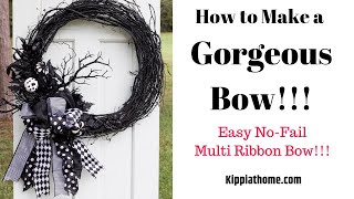 DIY Halloween Bows for Wreaths  Wired Ribbon Bow [upl. by Eiruam]