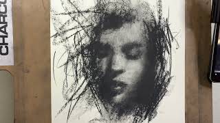 CHARCOAL DRAWING WITH ONLY A STICK OF CHARCOAL PORTRAIT TUTORIAL [upl. by Adao]