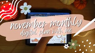 🍁 November Monthly Layout  Digital Planner Set Up  Plan With Me  Goodnotes 5 🍁 [upl. by Colline]