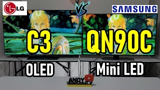 LG C3 vs Samsung QN90C OLED vs Neo QLED Mini LED  Ambos tienen 4 puertos HDMI 21 [upl. by Ian146]