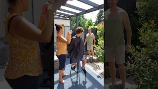 😱HAARE SCHNEIDEN shorts couple comedy funny funnyvideo funnyshorts family humor [upl. by Annirok]