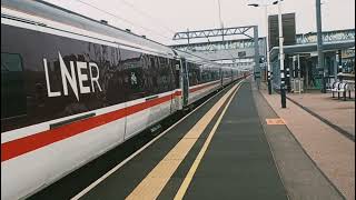 LNER Intercity 225 Trainset  DVT 82225 amp 91110 at Peterborough Railway Station [upl. by Surdna]