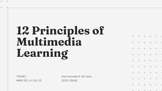 Mayers 12 Principles of Multimedia Learning [upl. by Behm]