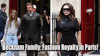 Victoria Beckham Stuns at Paris Fashion Week See the Beckham Familys JawDropping Departure [upl. by Tedric]