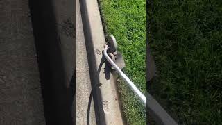 Edging a lawn with a stick edger [upl. by Eiramana]