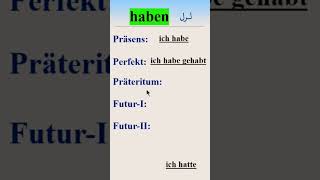 haben لرل im präsens Perfekt Präteritum Futurdeutsch german deutschlernen germanic [upl. by Janie]