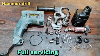 2 20mm hammer drill machine bearingoringcarbon change and full servicing  hammer drill repair [upl. by Sorci46]