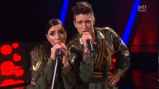 Gina amp Danny vs Jedward  Lipstick  Melodifestivalen 2013  HD [upl. by Ardnik]