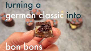 Donauwelle  turning a german classic into chocolate bon bons  recipe [upl. by Monney]