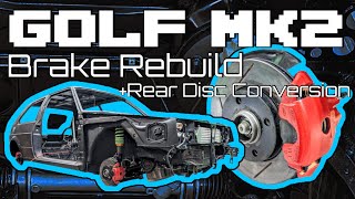 MK2 VW Full Brake Rebuild Rear Disc Conversion Walkthrough and Proportioning Valve Explained [upl. by Kendrah]