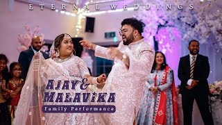 Friends amp Family Dance Performance  Ajay amp Malavika  Reception  Mallu  Eternal Weddings  2022 [upl. by Halehs]