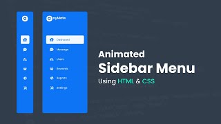 How To Make Side Navigation Menu Using HTML And CSS  Sidebar Menu Design [upl. by Ydnil75]