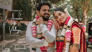 Tamil Wedding Highlights  Anuram weds Vidhya  Cinematic  Unaku Munthiri  Crazy Frameworks  2024 [upl. by Elockin734]