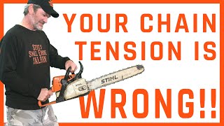 CORRECT WAY To Adjust The Chain Tension On Your Chainsaw [upl. by Aihsela]