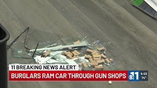 WATCH Crooks ram car into 2 gun shops in Colorado Springs [upl. by Lidda]