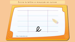 Écrire lalphabet Apprendre à écrire la lettre e en minuscule en cursive [upl. by Kimbra]