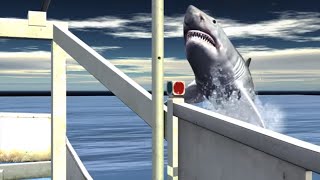 Great white shark jumps into research boat [upl. by Marijo]