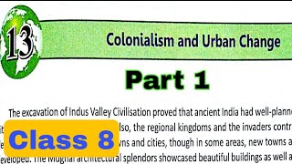 DAV  Class 8  SST  Chapter 13 Part 1 Colonialism and Urban Change Social Sci History By SRB [upl. by Eniffit]