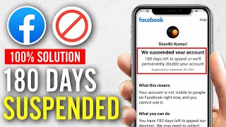 We Suspended Your Facebook account 180 Days left to Appeal Disable your account  Solution [upl. by Ayo]