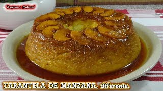 TARANTELA DE MANZANA SIN HORNO pudin fácil y delicioso [upl. by Yim]