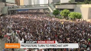 Occupy Hong Kong Protesters Turn to FireChat App [upl. by Eornom432]