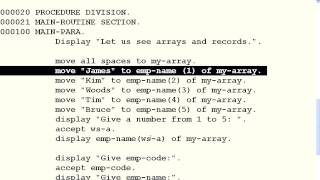 COBOL 10 Arrays and Records [upl. by Gawlas]