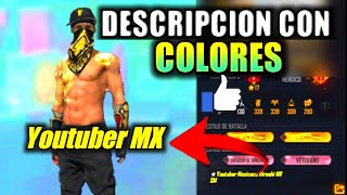 COMO CAMBIAR COLOR DE LETRAS EN FREE FIRE 2021  PONER LETRAS CON COLOR EN DESCRIPCIÓN [upl. by Epul34]