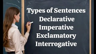 Types of Sentences  Declarative Imperative Interrogative and Exclamatory with examples [upl. by Ardnatal]