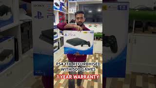 PS4 1TB REFURBHISED WITH 500 GAMES WITH 1 YEAR WARRANTY  22000₹ [upl. by Airotkciv673]