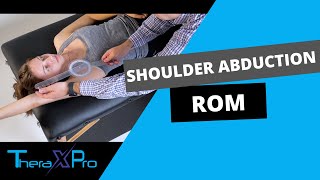 Goniometry  Shoulder Abduction Range of Motion  Supine [upl. by Hildagard]