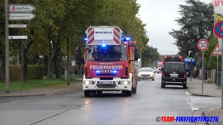 Feuer mit Menschenrettung am Rathaus Löschzug Freiwillige Feuerwehr Kelsterbach [upl. by Enitsrik226]