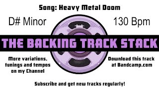 Heavy Metal Doom Dm 130bpm  Guitar backing track [upl. by Pierrepont]