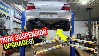 2002 WRX Whiteline Adjustable Lateral Links Install [upl. by Retlaw537]