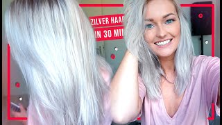 DIY Haar zilvergrijs verven in 30 min KeijzerSterk [upl. by Elocan]